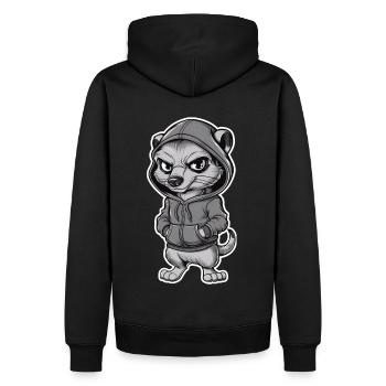 Suricate cool dans un sweat à capuche élégant - Sweat à capuche Premium bio Homme - noir - Dos - Nico (187cm)