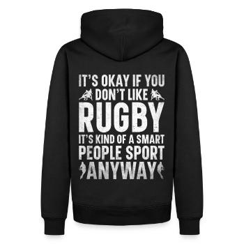 Cadeau Rugby Joueur de rugby Entraîneur de rugby - Sweat à capuche Premium bio Homme - noir - Dos - Nico (187cm)