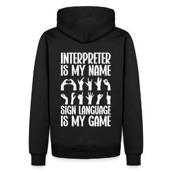 ASL Lehrer Amerikanische Zeichensprache - Männer Premium Bio Hoodie - Schwarz - Hinten - Nico (187cm)