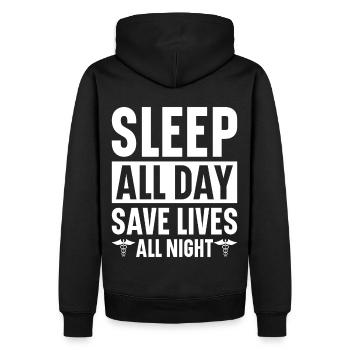 Service ambulancier paramédical Paramédic - Sweat à capuche Premium bio Homme - noir - Dos - Nico (187cm)