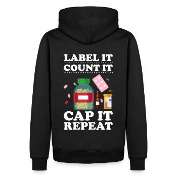 Pharmaceutical Assistant Pharmacy Technician - Men’s Premium Organic Hoodie - black - Back - Nico (187cm)