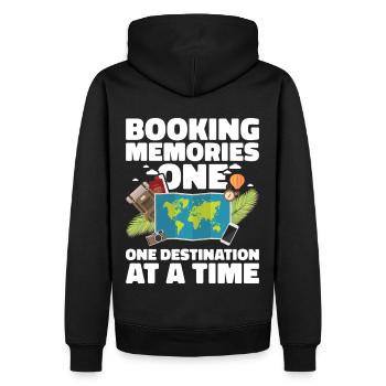 Commis au tourisme Agence de voyages - Sweat à capuche Premium bio Homme - noir - Dos - Nico (187cm)