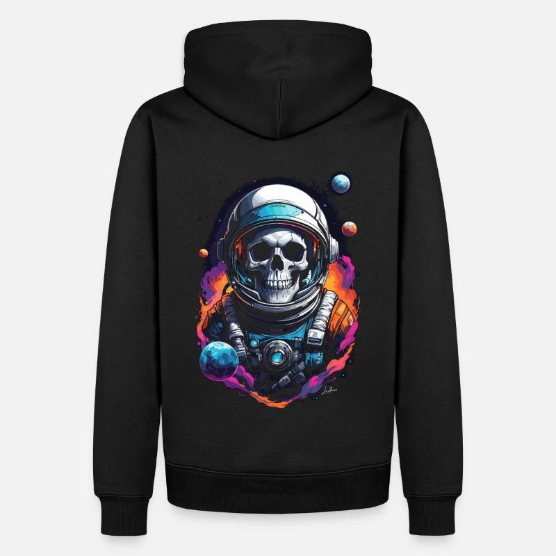 Crâne astronaute univers - Sweat à capuche Premium bio Homme - noir