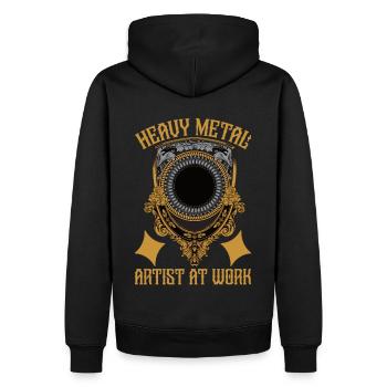 Goldschmied Gold Schmuckhersteller Goldschmuck - Männer Premium Bio Hoodie - Schwarz - Hinten - Nico (187cm)