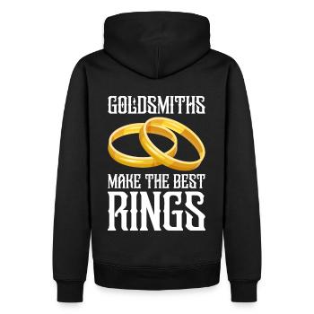 Goldschmied Gold Schmuckhersteller Goldschmuck - Männer Premium Bio Hoodie - Schwarz - Hinten - Nico (187cm)