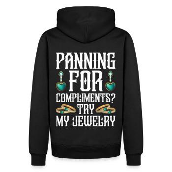 Goldschmied Gold Schmuckhersteller Goldschmuck - Männer Premium Bio Hoodie - Schwarz - Hinten - Nico (187cm)