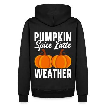 Pumpkin Spice Latte Herbst Halloween Kürbis Gewürz - Männer Premium Bio Hoodie - Schwarz - Hinten - Nico (187cm)
