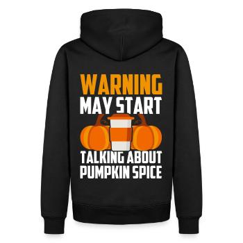 Pumpkin Spice Latte Herbst Halloween Kürbis Gewürz - Männer Premium Bio Hoodie - Schwarz - Hinten - Nico (187cm)