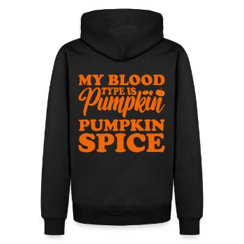Pumpkin Spice Latte Herbst Halloween Kürbis Gewürz - Männer Premium Bio Hoodie - Schwarz - Hinten - Nico (187cm)