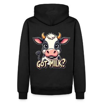 Kühe Muh Kuh Moo Rindvieh Milchkuh Milchbauer - Männer Premium Bio Hoodie - Schwarz - Hinten - Nico (187cm)