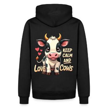 Kühe Muh Kuh Moo Rindvieh Milchkuh Milchbauer - Männer Premium Bio Hoodie - Schwarz - Hinten - Nico (187cm)