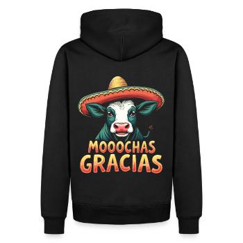 Kühe Muh Kuh Moo Rindvieh Milchkuh Milchbauer - Männer Premium Bio Hoodie - Schwarz - Hinten - Nico (187cm)