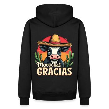 Kühe Muh Kuh Moo Rindvieh Milchkuh Milchbauer - Männer Premium Bio Hoodie - Schwarz - Hinten - Nico (187cm)