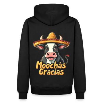 Kühe Muh Kuh Moo Rindvieh Milchkuh Milchbauer - Männer Premium Bio Hoodie - Schwarz - Hinten - Nico (187cm)