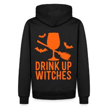Halloween Witches Saying Drink Up Witches - Men’s Premium Organic Hoodie - black - Back - Nico (187cm)
