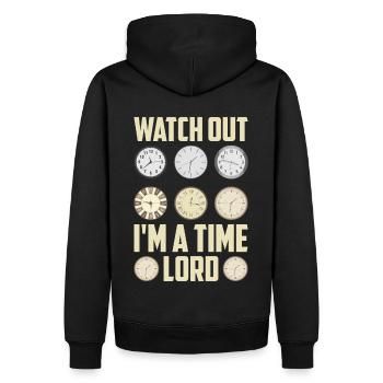 Horloger Horloger Horologues - Sweat à capuche Premium bio Homme - noir - Dos - Nico (187cm)