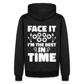 Horloger Horloger Horologues - Sweat à capuche Premium bio Homme - noir - Dos - Nico (187cm)