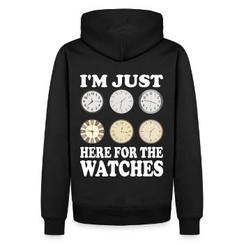 Horloger Horloger Horologues - Sweat à capuche Premium bio Homme - noir - Dos - Nico (187cm)