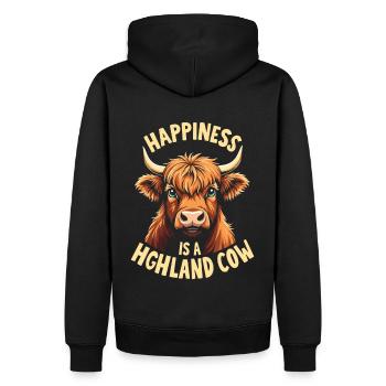 Schottisches Hochlandrind Highland Cow Hochlandkuh - Männer Premium Bio Hoodie - Schwarz - Hinten - Nico (187cm)