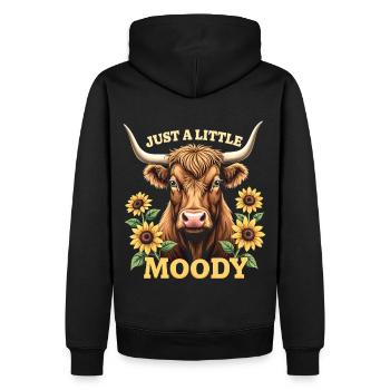 Schottisches Hochlandrind Highland Cow Hochlandkuh - Männer Premium Bio Hoodie - Schwarz - Hinten - Nico (187cm)