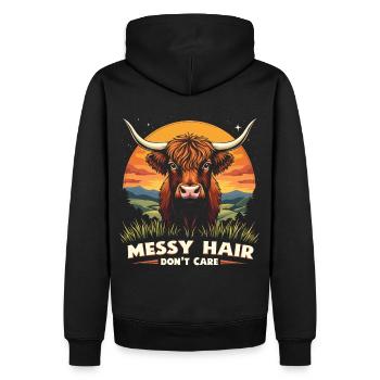 Schottisches Hochlandrind Highland Cow Hochlandkuh - Männer Premium Bio Hoodie - Schwarz - Hinten - Nico (187cm)