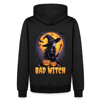 Halloween Hexen Kostüm Hexe Hexenbesen - Männer Premium Bio Hoodie - Schwarz - Hinten - Nico (187cm)