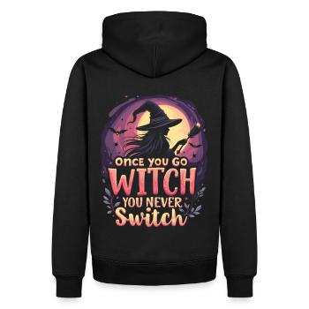 Halloween Hexen Kostüm Hexe Hexenbesen - Männer Premium Bio Hoodie - Schwarz - Hinten - Nico (187cm)