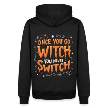 Halloween Hexen Kostüm Hexe Hexenbesen - Männer Premium Bio Hoodie - Schwarz - Hinten - Nico (187cm)