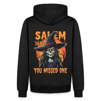 Halloween Hexen Kostüm Hexe Hexenbesen - Männer Premium Bio Hoodie - Schwarz - Hinten - Nico (187cm)