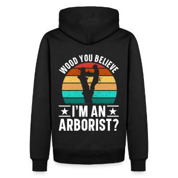 Arborist Baumpfleger Baumkletterer Baumklettern - Männer Premium Bio Hoodie - Schwarz - Hinten - Nico (187cm)