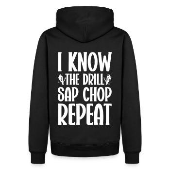 Arborist Baumpfleger Baumkletterer Baumklettern - Männer Premium Bio Hoodie - Schwarz - Hinten - Nico (187cm)
