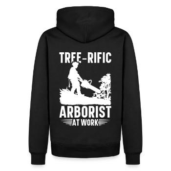 Arborist Arborist Tree Climber Tree Climbing - Men’s Premium Organic Hoodie - black - Back - Nico (187cm)