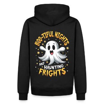 Halloween Fantôme Fantôme - Sweat à capuche Premium bio Homme - noir - Dos - Nico (187cm)