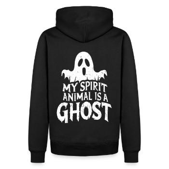 Halloween Fantôme Fantôme - Sweat à capuche Premium bio Homme - noir - Dos - Nico (187cm)