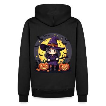 Halloween Hexen Kostüm Hexe Hexenbesen - Männer Premium Bio Hoodie - Schwarz - Hinten - Nico (187cm)