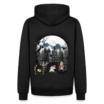 Forêt Nature Grenouille Grenouilles Mystique - Sweat à capuche Premium bio Homme - noir - Dos - Nico (187cm)