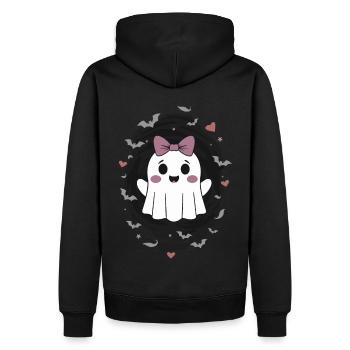Fantôme mignon avec des chauves-souris - Sweat à capuche Premium bio Homme - noir - Dos - Nico (187cm)
