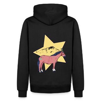 Pferd Pferde Wilder Westen Western Westernpferd - Männer Premium Bio Hoodie - Schwarz - Hinten - Nico (187cm)