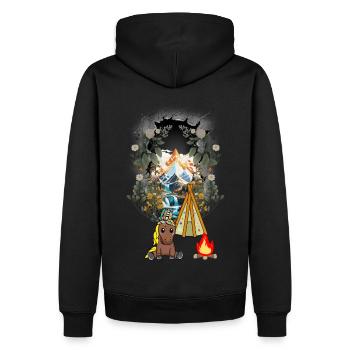 Nature Nature Lover Shaman Horse Tent Teepee - Men’s Premium Organic Hoodie - black - Back - Nico (187cm)