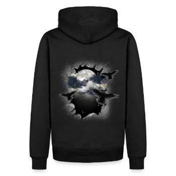 Halloween Corbeaux Corbeau Lune Pleine Lune Corbeaux - Sweat à capuche Premium bio Homme - noir - Dos - Nico (187cm)