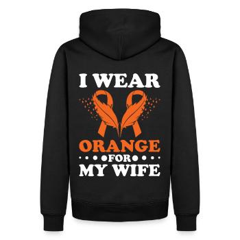 schwLeukämie Bewusstsein Blutkrebs Bekämpfung - Männer Premium Bio Hoodie - Schwarz - Hinten - Nico (187cm)
