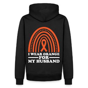 schwLeukämie Bewusstsein Blutkrebs Bekämpfung - Männer Premium Bio Hoodie - Schwarz - Hinten - Nico (187cm)