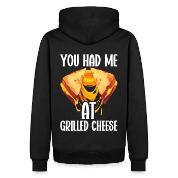 Grilled Cheese Grilled Cheese Foodie Cheese Sandwich - Sweat à capuche Premium bio Homme - noir - Dos - Nico (187cm)