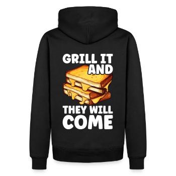 Grilled Cheese Grilled Cheese Foodie Cheese Sandwich - Sweat à capuche Premium bio Homme - noir - Dos - Nico (187cm)