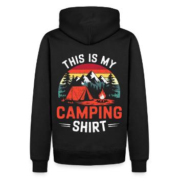 C’est ma chemise de camping Campen - Sweat à capuche Premium bio Homme - noir - Dos - Nico (187cm)