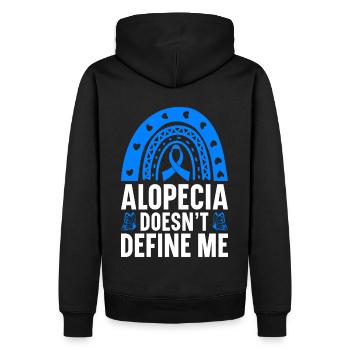 Alopécie areata Awareness Perte de cheveux - Sweat à capuche Premium bio Homme - noir - Dos - Nico (187cm)