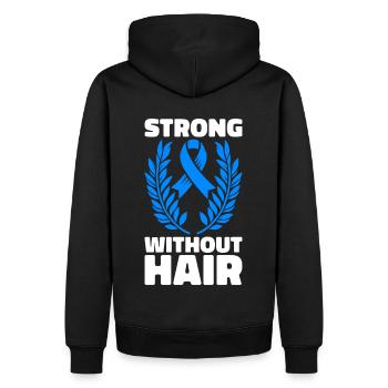 Alopécie areata Awareness Perte de cheveux - Sweat à capuche Premium bio Homme - noir - Dos - Nico (187cm)