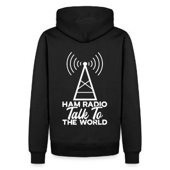 Ham Radio Amateurfunk Amateurfunker Radio - Männer Premium Bio Hoodie - Schwarz - Hinten - Nico (187cm)