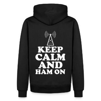 Ham Radio Amateurfunk Amateurfunker Radio - Männer Premium Bio Hoodie - Schwarz - Hinten - Nico (187cm)