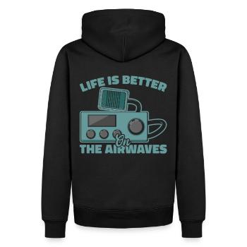 Ham Radio Amateurfunk Amateurfunker Radio - Männer Premium Bio Hoodie - Schwarz - Hinten - Nico (187cm)